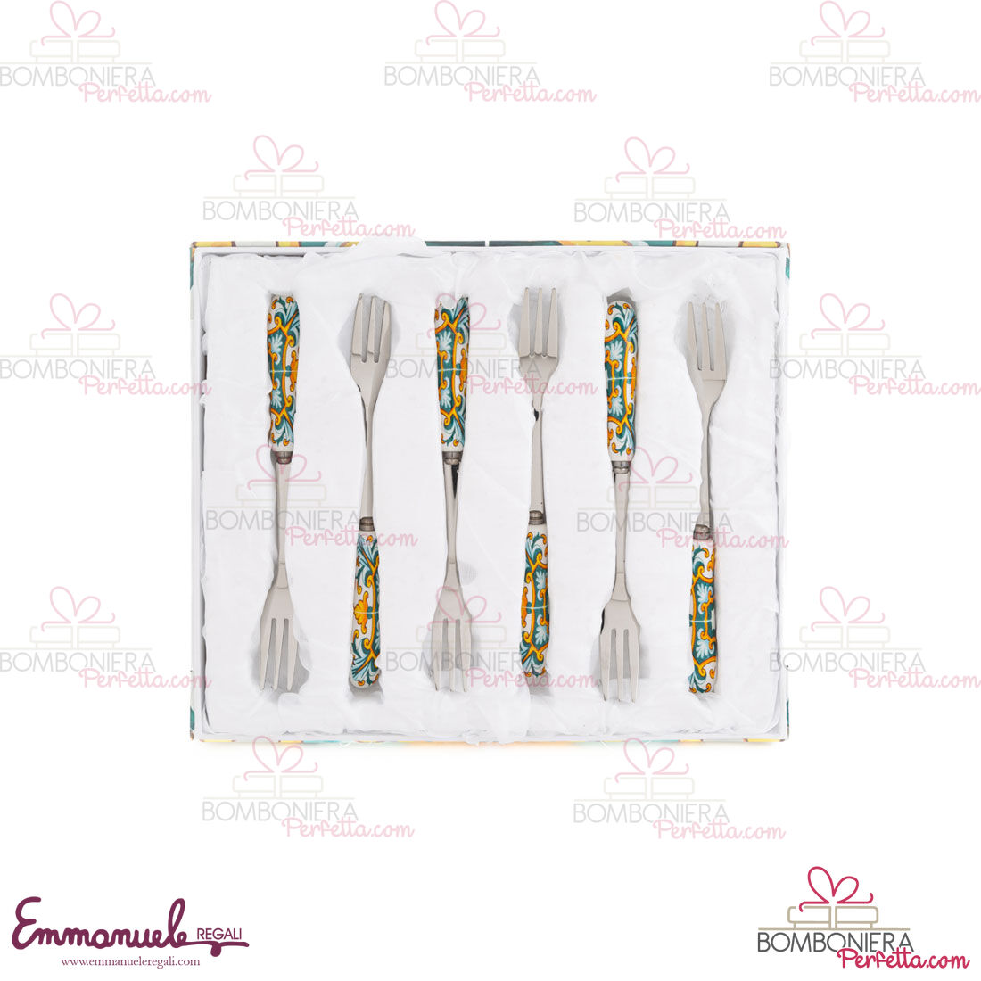 Bomboniera Matrimonio Le Stelle set 6 pz forchettine costiera 53020 -  Bomboniere Dolci Emozioni